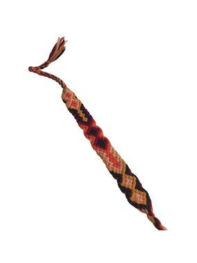 Handwoven Friendship Boho Bracelet Tribal Pattern Handmade Cotton Thread 9.5"